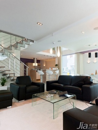 简约风格跃层富裕型客厅沙发效果图
