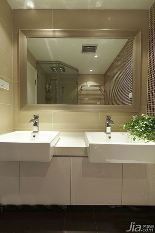 简约风格二居室富裕型卫生间洗手台效果图