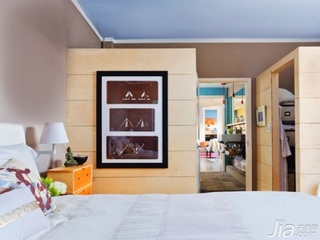 简约风格公寓5-10万90平米卧室卧室背景墙床图片