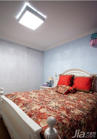 TT精工地中海风格小户型经济型70平米卧室卧室背景墙床婚房设计图纸