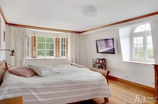 简约风格别墅富裕型140平米以上卧室电视背景墙床图片