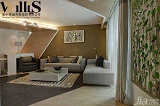 巫小伟简约风格三居室富裕型130平米客厅沙发背景墙装修效果图