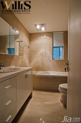 巫小伟简约风格三居室富裕型130平米卫生间装修效果图