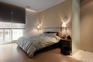 简约风格二居室暖色调富裕型卧室床图片