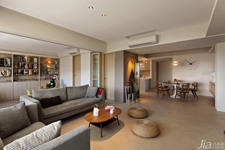 北欧风格四房原木色富裕型130平米客厅沙发效果图