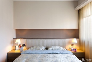 北欧风格四房富裕型130平米卧室卧室背景墙床效果图