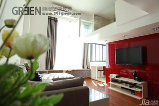 loft风格小户型经济型40平米客厅电视柜图片