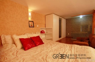 loft风格小户型经济型40平米卧室床效果图