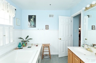 田园风格别墅蓝色富裕型卫生间装修效果图