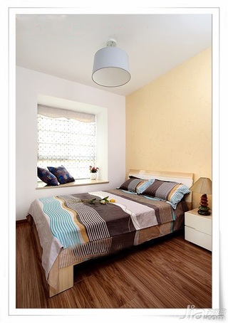 简约风格三居室经济型100平米卧室飘窗床效果图