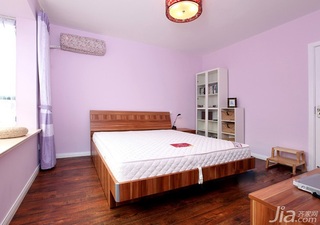 简约风格小户型紫色经济型60平米卧室婚房平面图