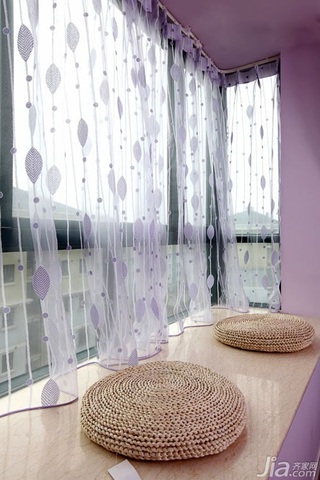 简约风格小户型紫色经济型60平米飘窗婚房平面图