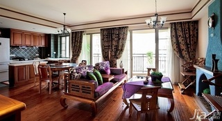 东南亚风格公寓15-20万120平米客厅沙发效果图