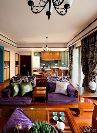 东南亚风格公寓15-20万120平米客厅沙发图片
