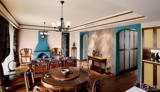 东南亚风格公寓15-20万120平米餐厅餐桌图片