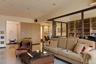 简约风格三居室富裕型120平米客厅隔断沙发图片