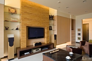简约风格三居室富裕型120平米电视背景墙电视柜效果图