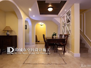 中式风格别墅富裕型140平米以上餐厅楼梯餐桌效果图