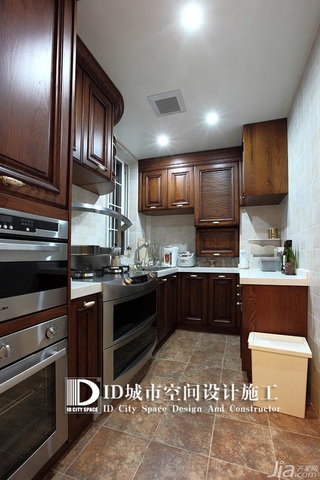 中式风格别墅富裕型140平米以上厨房橱柜设计