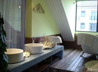 地中海风格别墅豪华型卫生间洗手台效果图