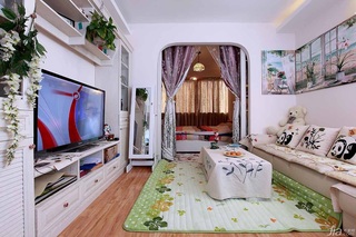田园风格小户型经济型60平米客厅电视柜图片