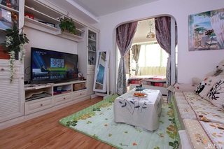 田园风格小户型经济型60平米客厅沙发图片