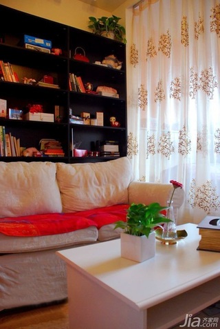 混搭风格小户型经济型50平米客厅沙发背景墙沙发效果图