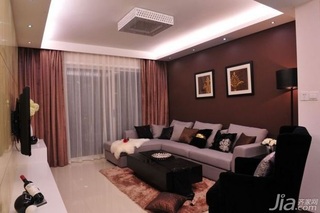 简欧风格二居室10-15万80平米客厅沙发背景墙沙发效果图