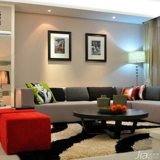 混搭风格公寓简洁富裕型130平米客厅沙发效果图