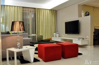 混搭风格公寓富裕型130平米客厅电视柜图片