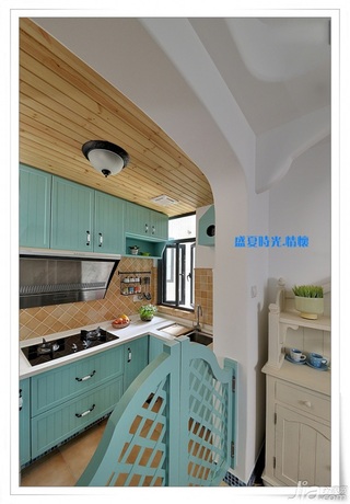 地中海风格三居室富裕型90平米厨房吊顶橱柜设计图