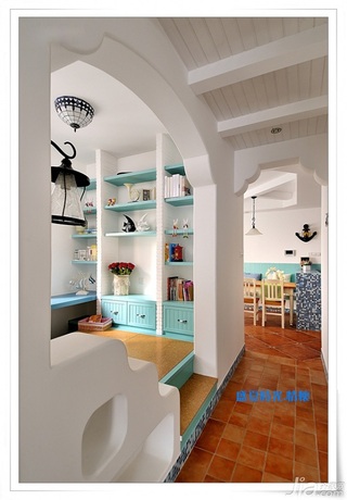 地中海风格三居室富裕型90平米地台装修图片