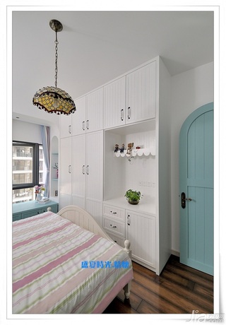地中海风格三居室富裕型90平米卧室衣柜设计