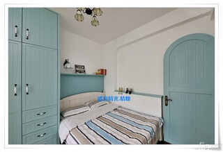 地中海风格三居室富裕型90平米卧室床效果图
