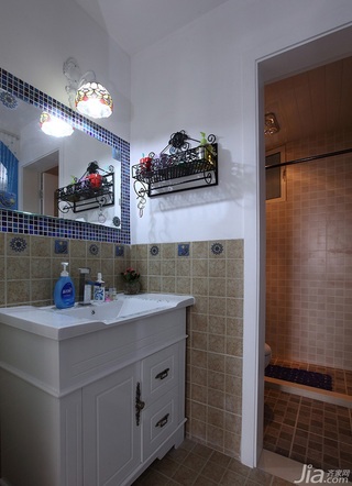 地中海风格小户型经济型50平米洗手台婚房家居图片