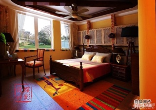 田园风格四房富裕型140平米以上卧室床效果图