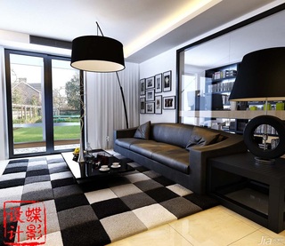 简约风格四房黑白富裕型140平米以上客厅沙发效果图