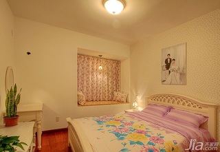 田园风格公寓富裕型90平米卧室卧室背景墙床效果图