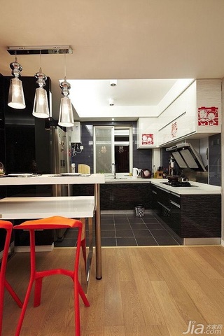 简约风格公寓富裕型厨房橱柜安装图