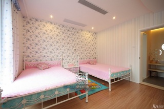 混搭风格公寓可爱富裕型80平米卧室床效果图
