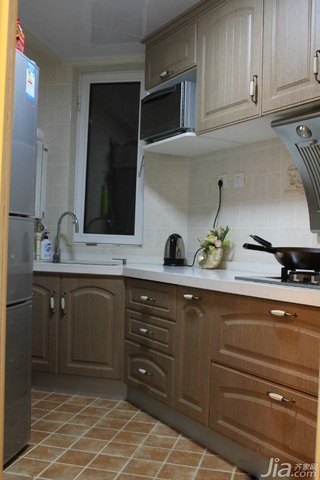 美式乡村风格二居室富裕型80平米厨房橱柜定制