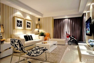 简约风格公寓富裕型130平米客厅沙发背景墙沙发婚房设计图