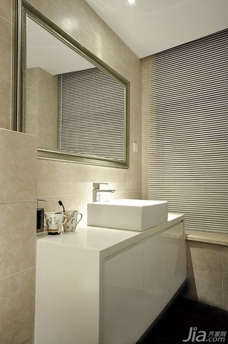 简约风格公寓富裕型130平米卫生间洗手台婚房设计图