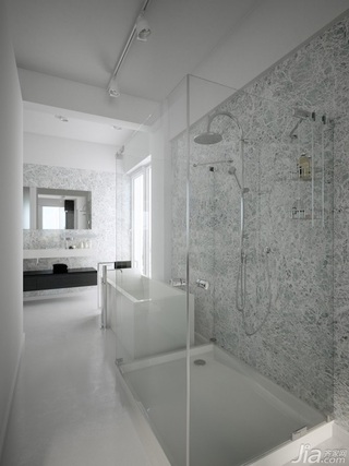 简约风格一居室白色富裕型卫生间设计图