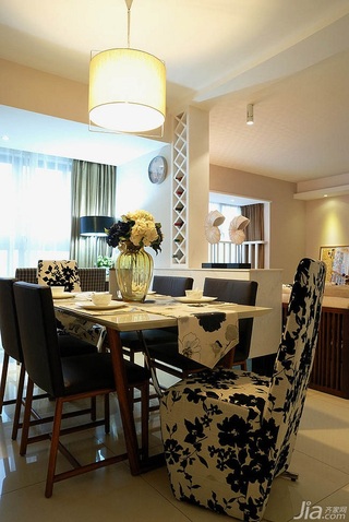 混搭风格公寓富裕型餐厅餐桌效果图