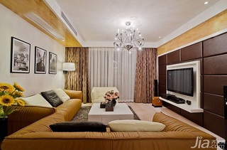 简约风格公寓富裕型130平米客厅电视背景墙沙发图片
