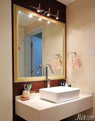 混搭风格公寓富裕型卫生间洗手台婚房家装图片