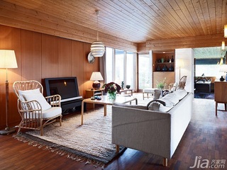 简约风格别墅原木色富裕型客厅吊顶沙发图片