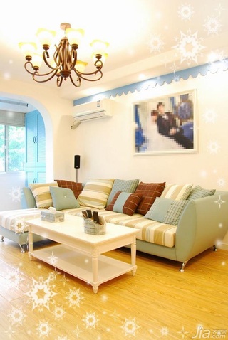 地中海风格公寓富裕型110平米客厅沙发效果图
