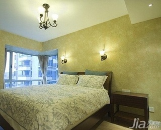 混搭风格三居室5-10万90平米卧室床图片